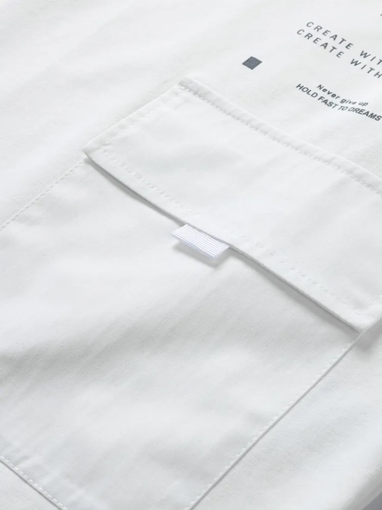 Été surdimensionné grandes poches t-shirts hommes Streetwear à manches courtes coton t-shirt mâle Harajuku hauts t-shirts grande taille 6XL 7XL 8XL 220618