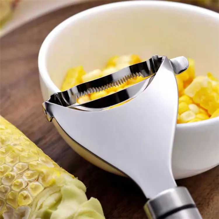 Hem rostfritt stål majsstrippare fruktgrönsaksverktyg COB PEELER TRESHING Kök Gadget Cutter Slicer Ergonomiskt handtag ZC1244