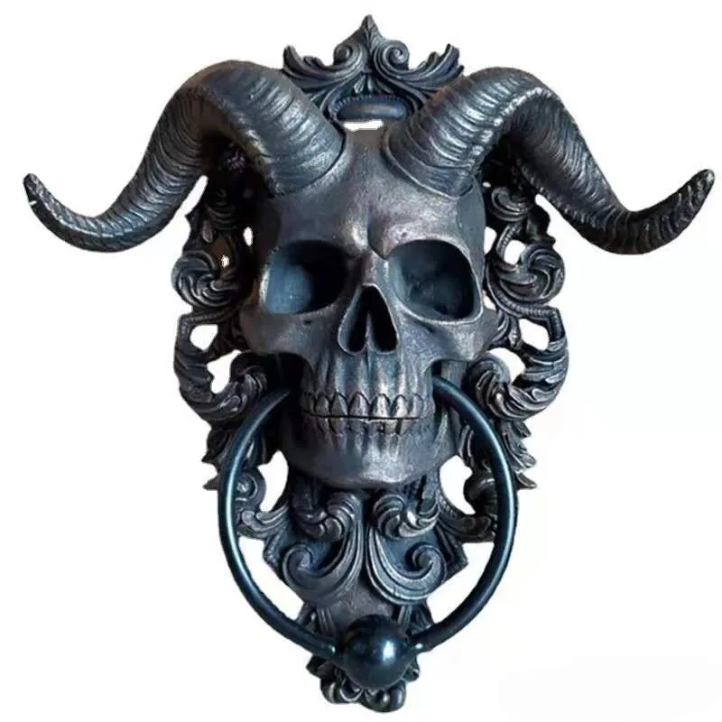 Devil Skull Door God God Silicone Mould مناسب للديكور المنزلي راتنجات DIY نموذج الخرسانة صنع أداة كعكة الشوكولاتة الجليدية 220601