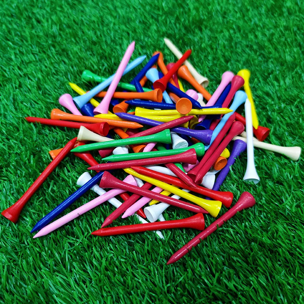 100 tee da golf colorate in legno da 100 pezzi Accessori forniture in legno da 70 mm