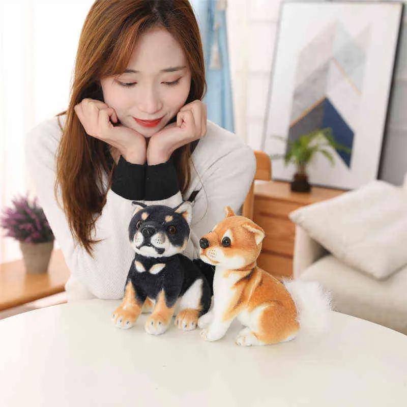 CM Piękne Shiba inu psa pluszowe zabawki Śliczne siedzenie kłamstwa szczeniaki wypełnione miękkie zwierzę dzieci dziecięce prezenty urodzinowe J220704
