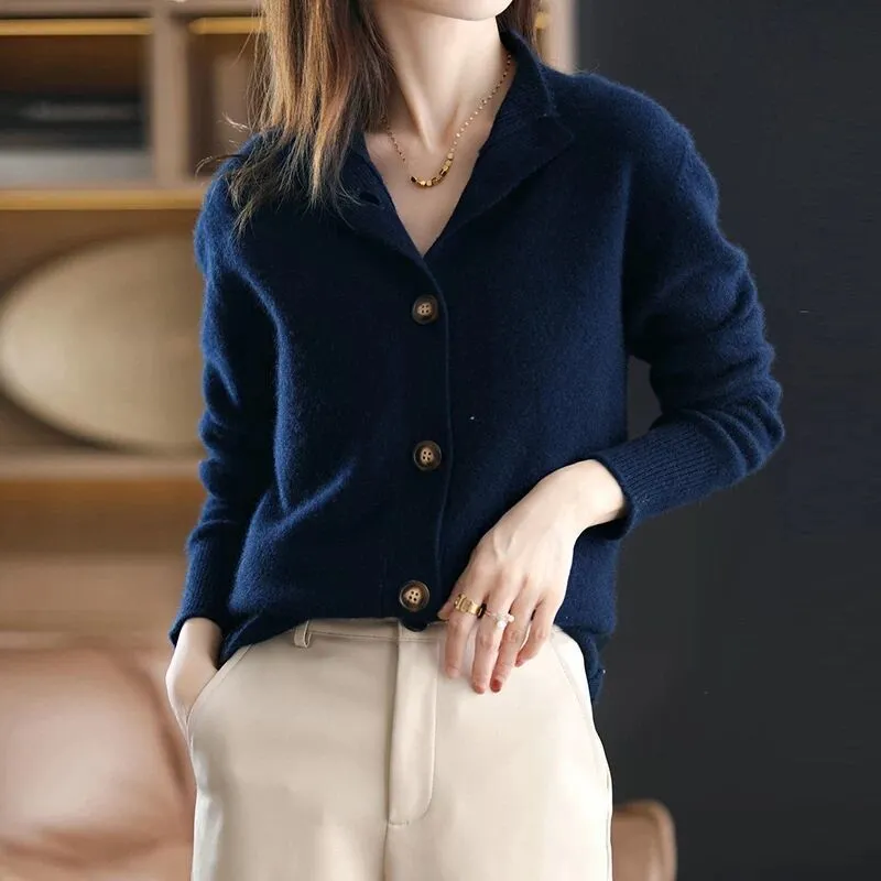 Cashmere Sweater Vintage Sweaters Cardigan para mulheres estéticas de inverno 2022 Trend Luxo Tops Tops Cardigans Woman Designer