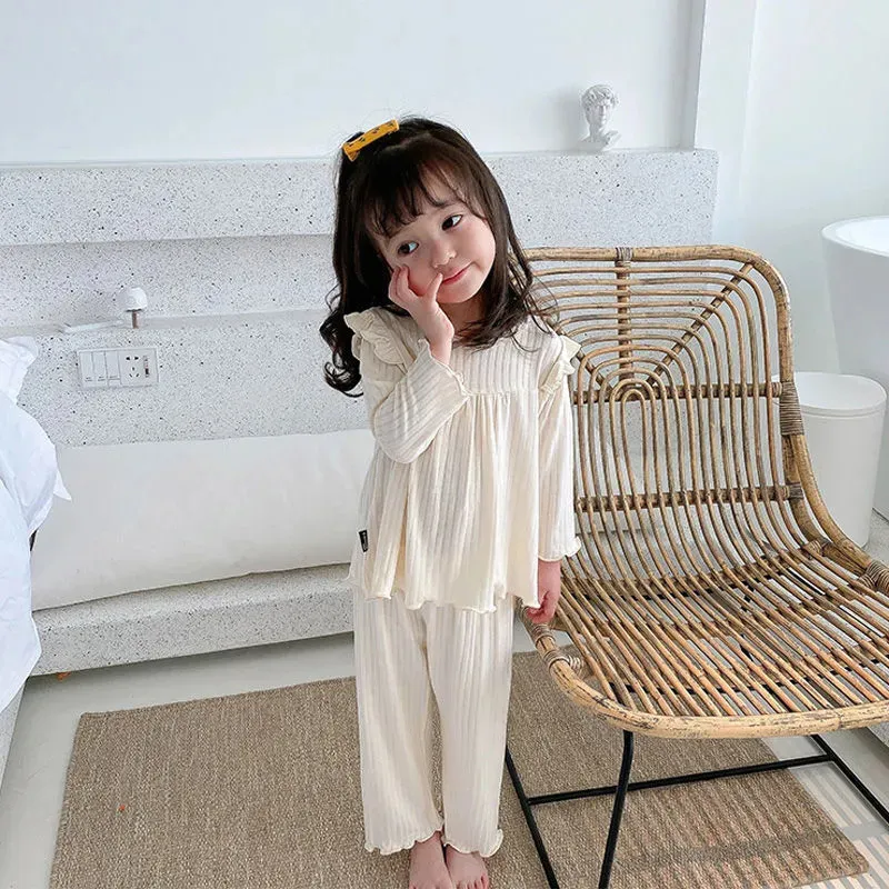 Pijama de pijamas de bebê ternos da primavera Autumn Casual Sleepwear Children's Coreany Style STILY STILHA DE CRIANÇAS CRODOS DE ARQUIPE HOME