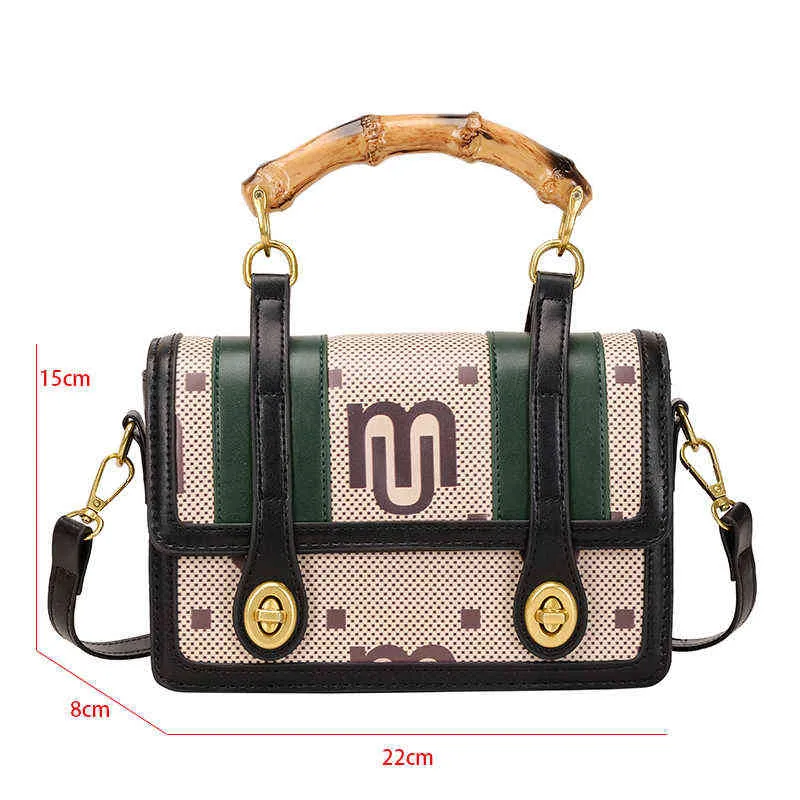 Bolsa Feminina Brand Designer Women Handbags and Purse Vintage Bamboo Handle Bag Luxury Zipper Flap Shoulder Messenger Bag Ladys 220608