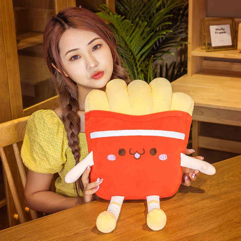 Belle réaliste Hamburger sable frites câlin Kawaii rempli oreillers pour la maison canapé dos coussin mignon cadeau J220704