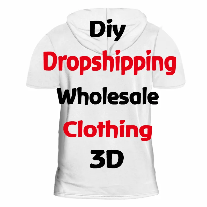 OGKB Impression 3D DIY Personnalisez votre propre conception T-shirt à capuche pour hommes Tops d'été T-shirt décontracté à manches courtes Sweat à capuche Grossistes Fournisseur 220707