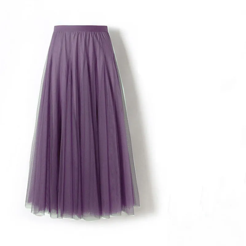 7090 cm longueur grande balançoire Tulle jupe femmes automne hiver coréen mignon vert gris noir longue Tutu jupe Faldas Mujer 220527