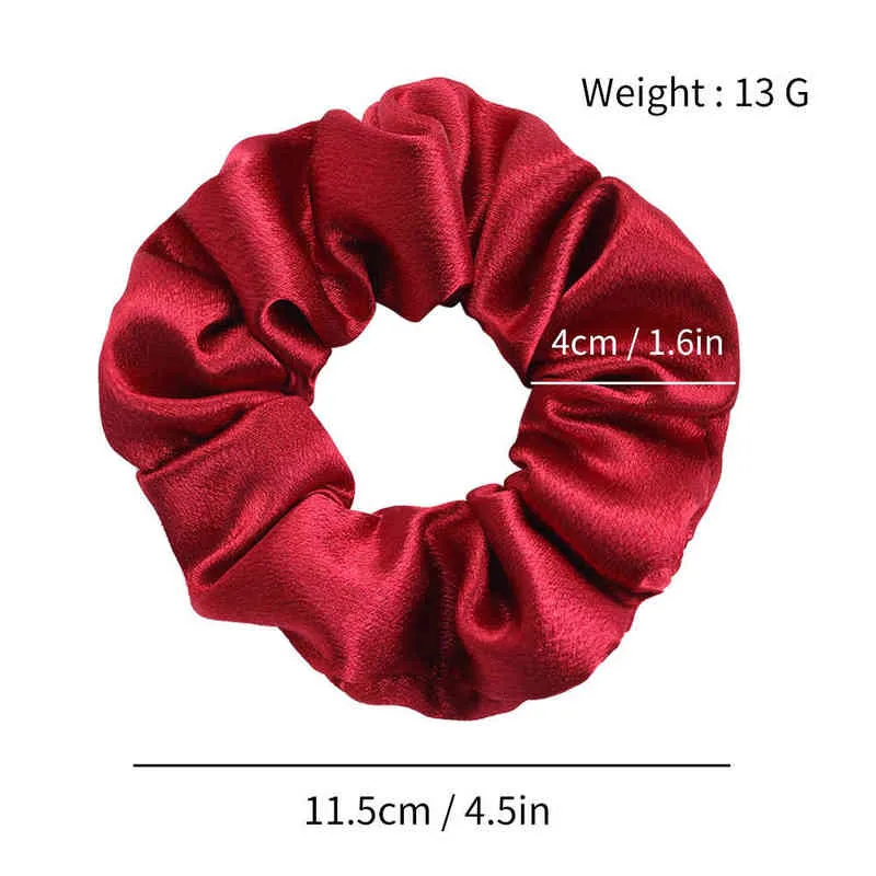 4 stks / partij Satijn Zijde Scrunchies Dames Elastische Rubber Haarbanden Meisjes Massieve Paardenstaart Houder Haar Ties Touw Haaraccessoires Set AA220323