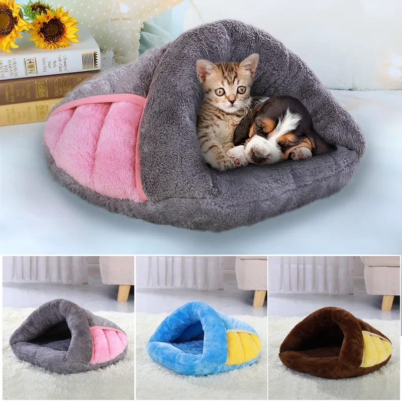 暖かい猫のベッドかわいい家快適なリクライニングチェアクッション小さなペット睡眠テント洗えるバッグ犬のバスケット220323