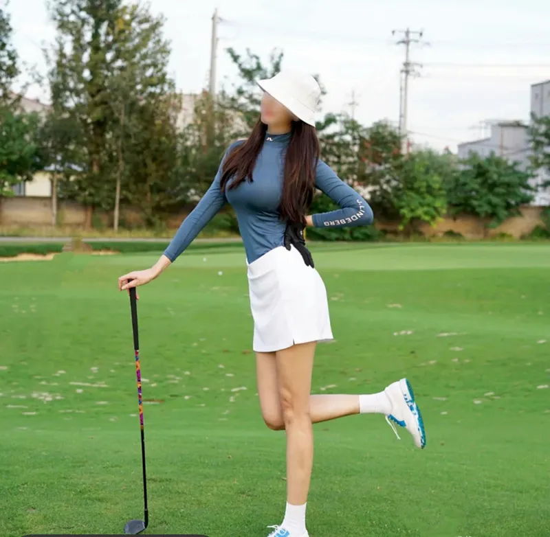 Одежда для гольфа дама летние солнцезащитные кремевые