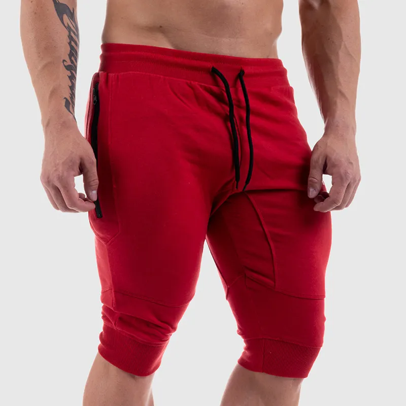 Trepadeiras de verão para homens jogadores de cordão 34 até o joelho de algodão esporte correndo homme bermuda casual curta calça 220707