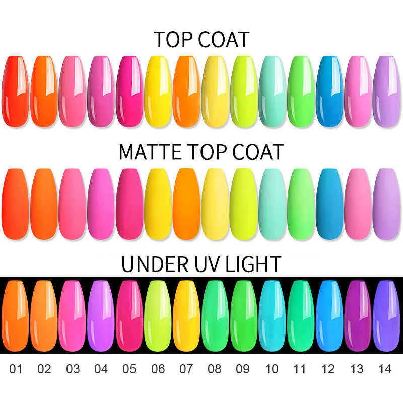 NXY Nail Gel 6 Neon Color Vernis Polish Set Fluorescence Salon Soak Off Uv Led Bright 0328