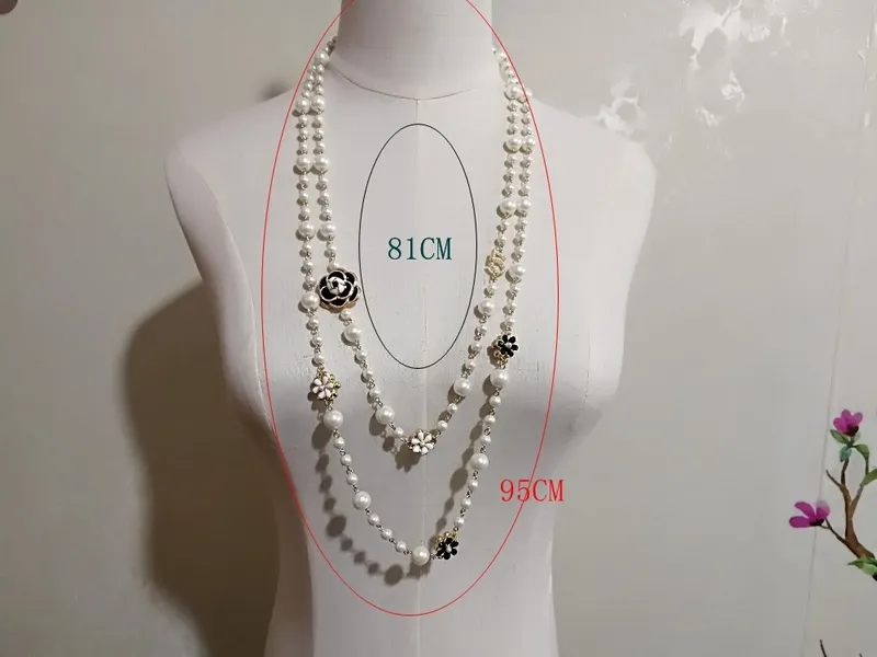 Mimiyagu-collar largo de perlas de imitación para mujer, colgante de doble capa, cadena para suéter, joyería de fiesta 220727218R