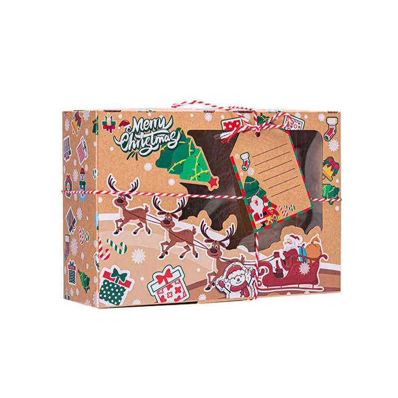 クリスマスギフトボックスクリスマスおもちゃプレゼントプレゼントDIYパッケージ装飾漫画漫画clear window paper box for xmas新年プレゼント2022 J220714