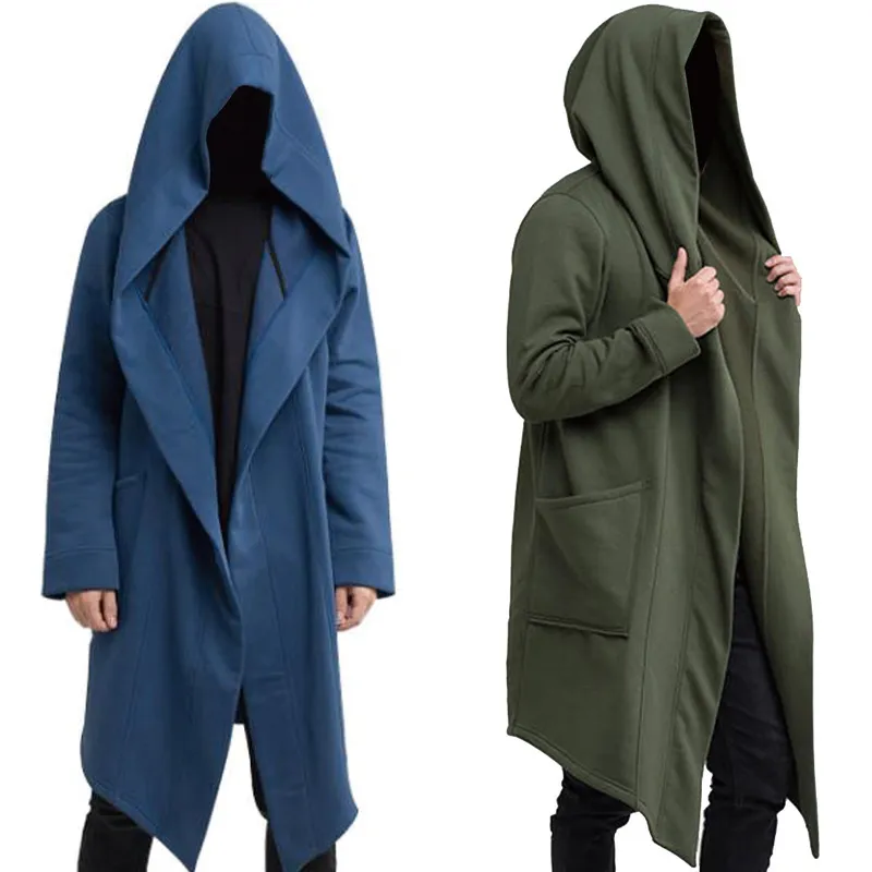 Robe à capuche pour hommes, manteau chaud avec poches amples, mode printemps, manches longues, décontracté, confortable, vêtements d'extérieur, 220805