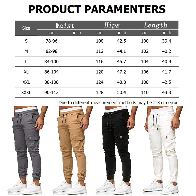 Грузовые брюки мужчины скинни джинсы брюки эластичная талия с серой мужчинами брюки модная уличная одежда карманы для карачных брюк 220509