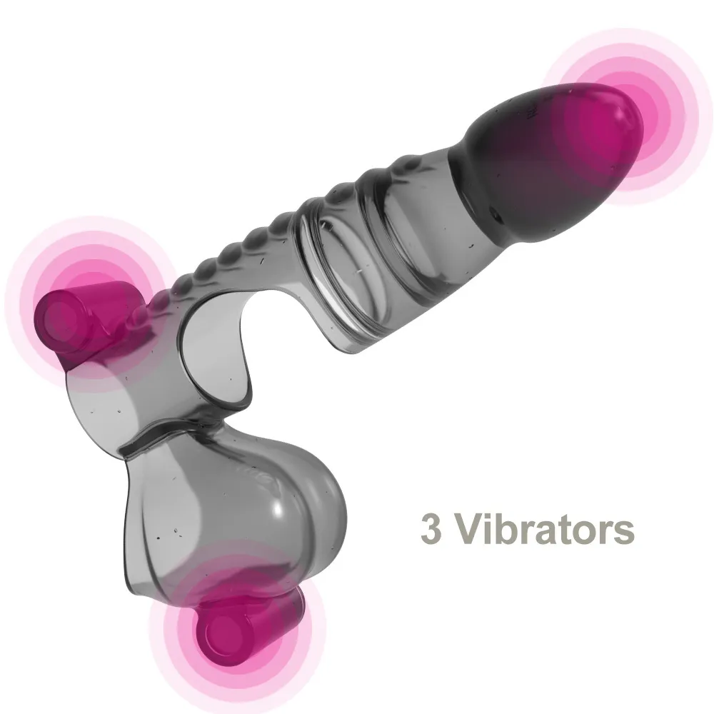 EXVOID 3 vibrateurs moteurs coq anneau vibrant retarder l'éjaculation agrandissement du pénis jouets sexy pour hommes manchon d'érection sexytoys