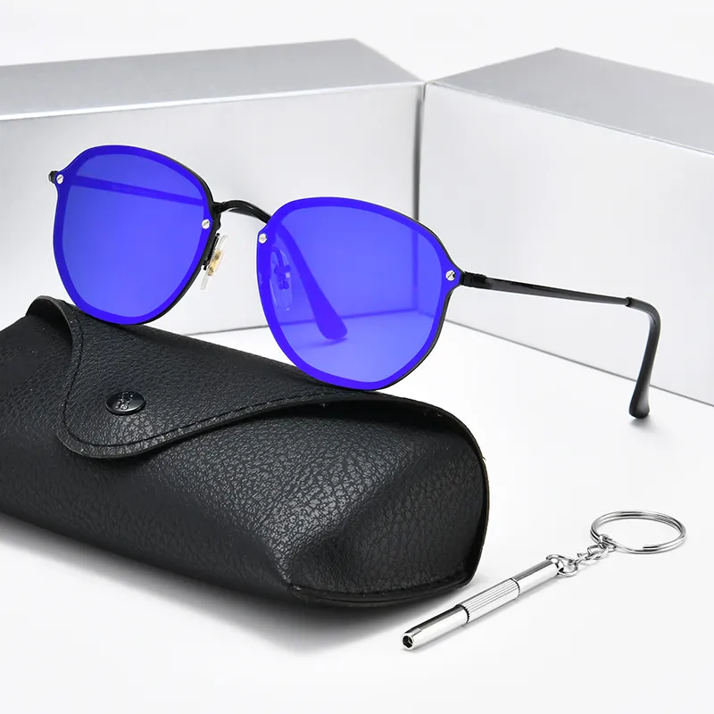 Gafas de sol Retro para mujer 2022, gafas de sol redondas con gradiente de espejo, gafas de sol Vintage de diseñador de marca Zonnebril Dames252H