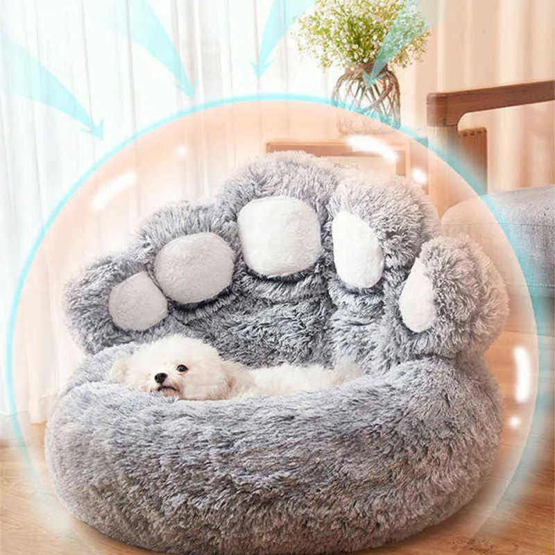 Thicker Pet Dog Bed Super Soft Kennel Round Fluffy Cat House Warm Comfortable Sleeping Cushion Mat Sofa Washable Puppy Plush L220606