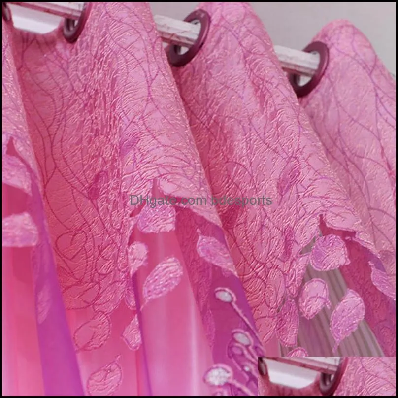 Embroidery Room Floral Tulle Window Screening Curtain Drape Scarfs Valances Curtian For Living Room Bedroom