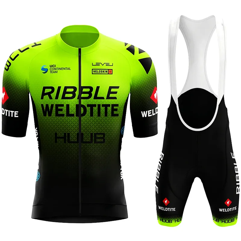 HUUB Ribble Weldtite Cycling Jersey Sets Mens Bicycle Short Sleeve Cycling Clothing Bike maillot Cycling Jersey Bib Shorts 220601