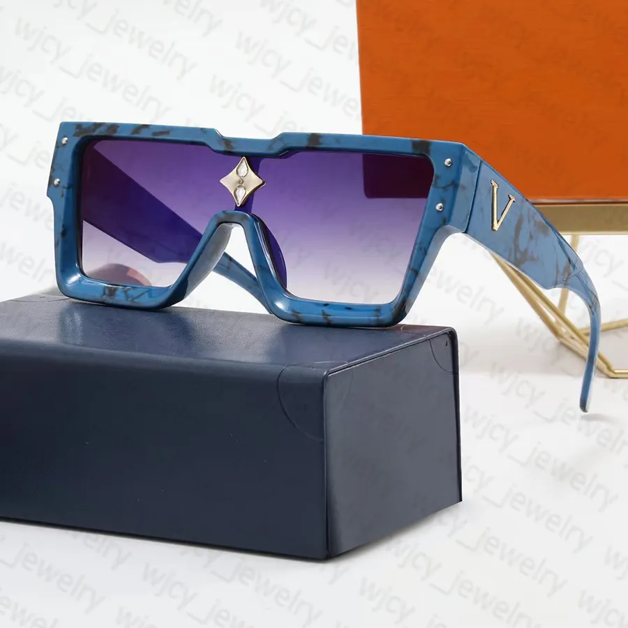 Designer zonnebril voor dames Modebril Rechthoek Groot volledig frame Letterontwerp voor heren Dames 5 Optie Topkwaliteit321z