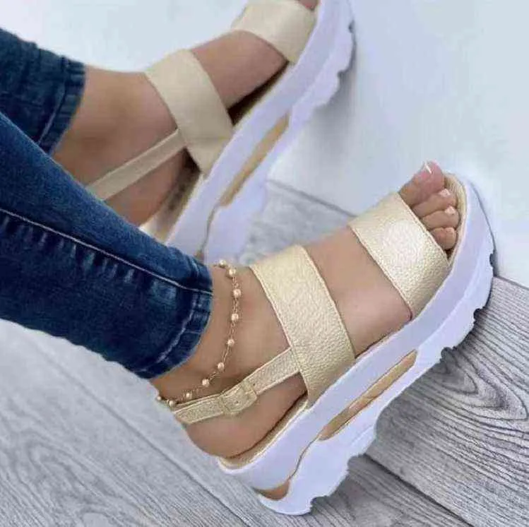 Storlek 36-43 2022 Nya Sandaler Kvinnor Sommar Flip Flops Outdoor Casual Platform Sandals Ladies Plus Size Wedges Beach Sandalias Y220409