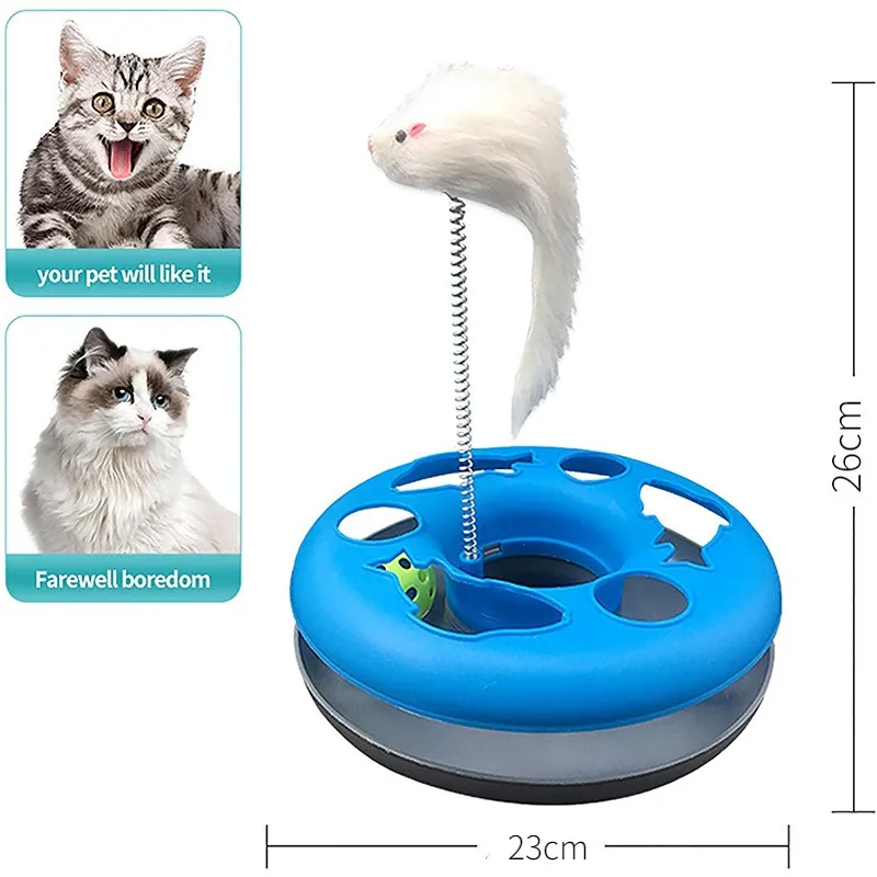 Lustiges Katzenspielzeug für Hauskatzen, interaktives Kätzchenspielzeug, Rollenbahnen mit Katzenminze, Federspielzeug für Haustiere mit Übungsbällen, Teaser-Maus 220510