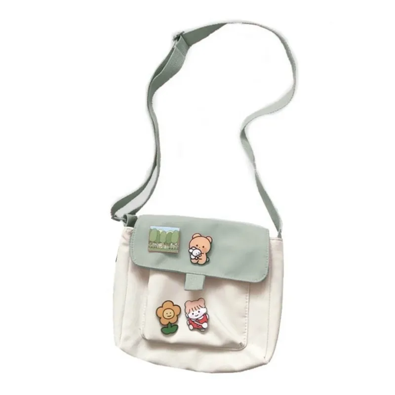 Compras Sweet Kawaii Impressa Canvas Lazer diário Bag Crossbody ombro 220630