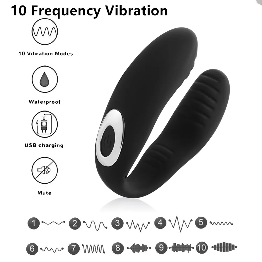 Giocattoli vibratori a forma di U wireless adulti 18 Dildo ricaricabile USB Stimolatore clitorideo a punto G Doppi vibratori Donne giocattolo sexy