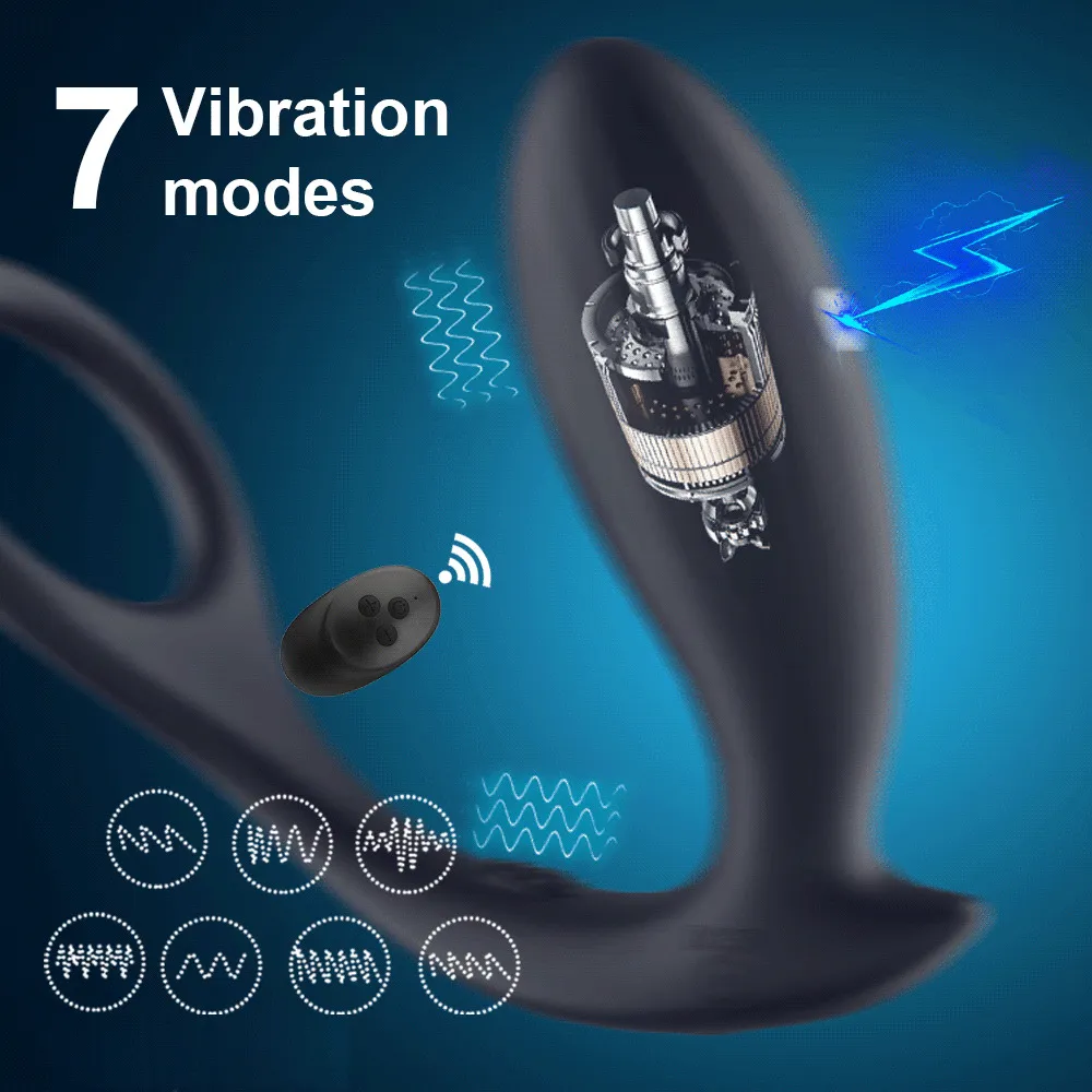 Anal Plug Plug Prostate Massagem Shock elétrico ButtPlug Vibrator Atraso de ejaculação Testcis de anel estimular o brinquedo sexy adulto erótico para homens