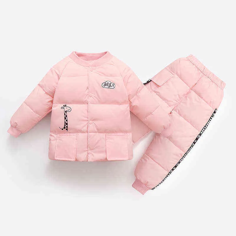 Hiver chaud enfants vêtements ensembles bébé garçons doudounes pantalons 2 pièces tenue combinaison de neige costumes 2 3 4 5 6 ans enfant en bas âge fille vêtements J220718