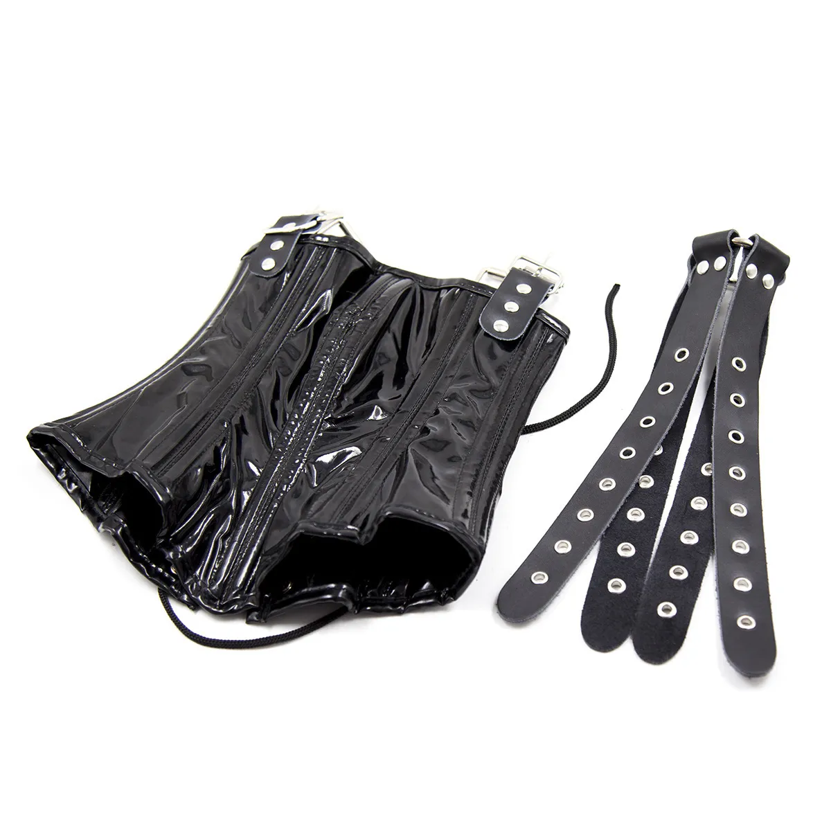 PU-Leder-Halsband, Bondage-Abdeckung, Mundfesseln, Kopfmaske, verstellbares BDSM-Korsettgeschirr für Frauen, Spiele für Erwachsene