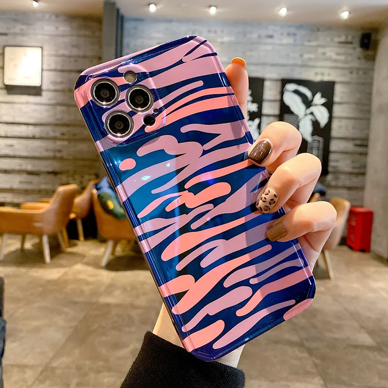 Роскошный Blu Ray Leopard Print Silicone Tpu Cash для iPhone 13 12 Pro 11 Pro Max XS Max XR 7 8 Plus