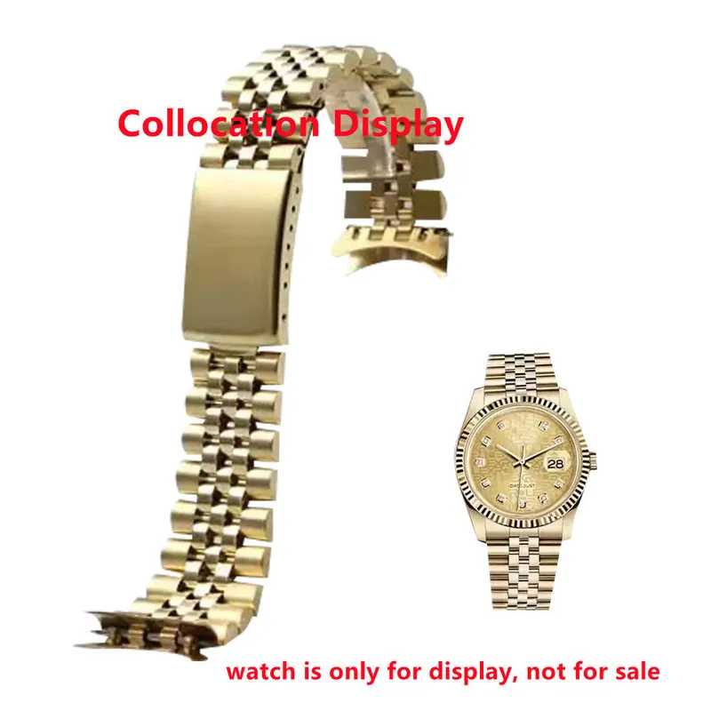 18mm 19mm 20mm 20mm 316L Edelstahl Sliver Gold Jubilee Watch Band Armband kompatibel für 5 2206173420161
