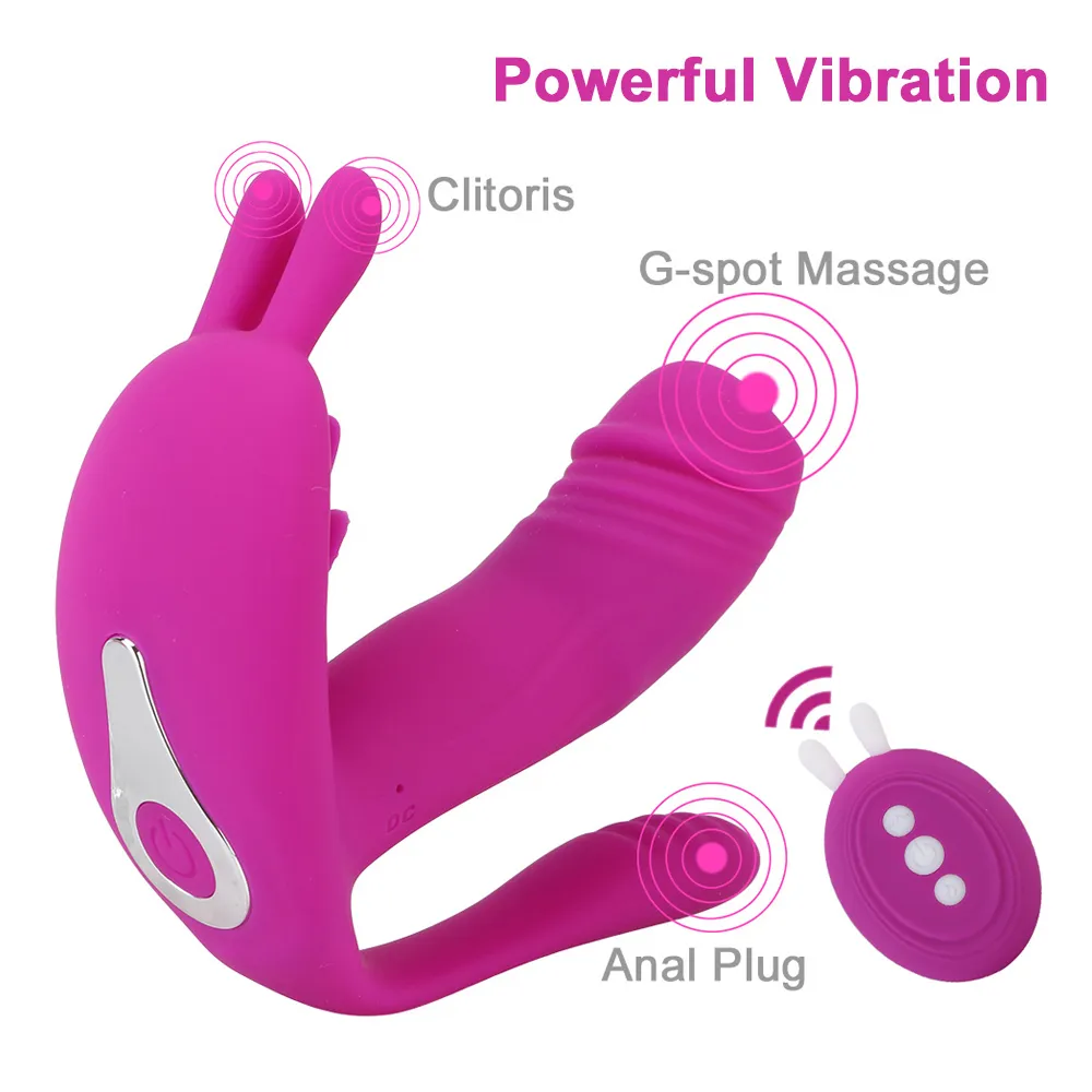 Kvinnlig Masturbator 3 i 1 Tongue Slicking Vibrator Anal Plug 12 Modes Clitoris Stimulator uppvärmda dildo Sexiga leksaker för kvinnor