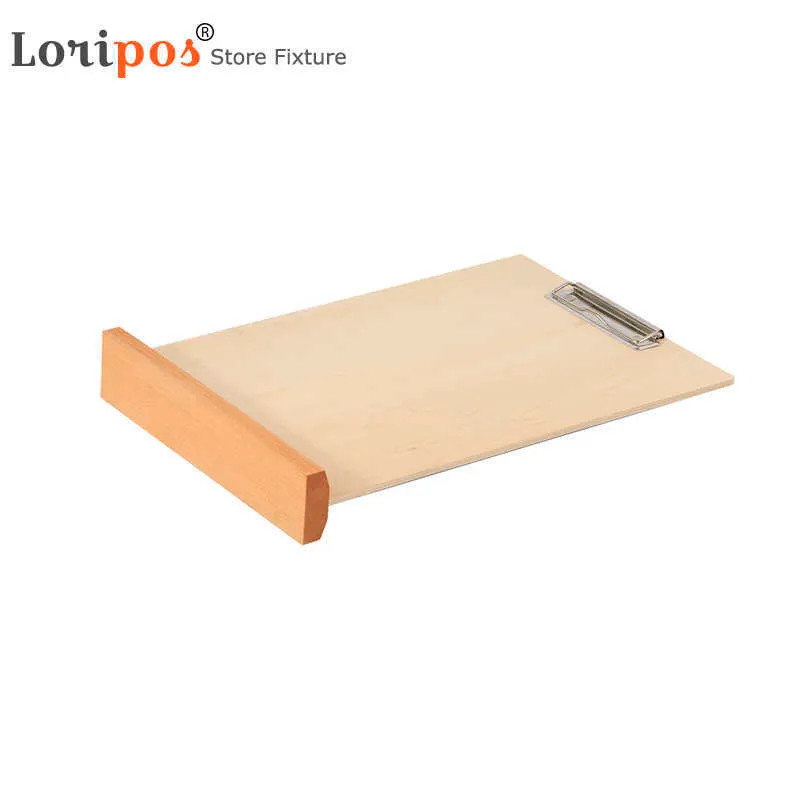 A4 Wooden Paper Clip Plate Stand Restaurant Menu Display Table Desk Top Sign Price List Paper Sheet Poster Snap Photo Clip