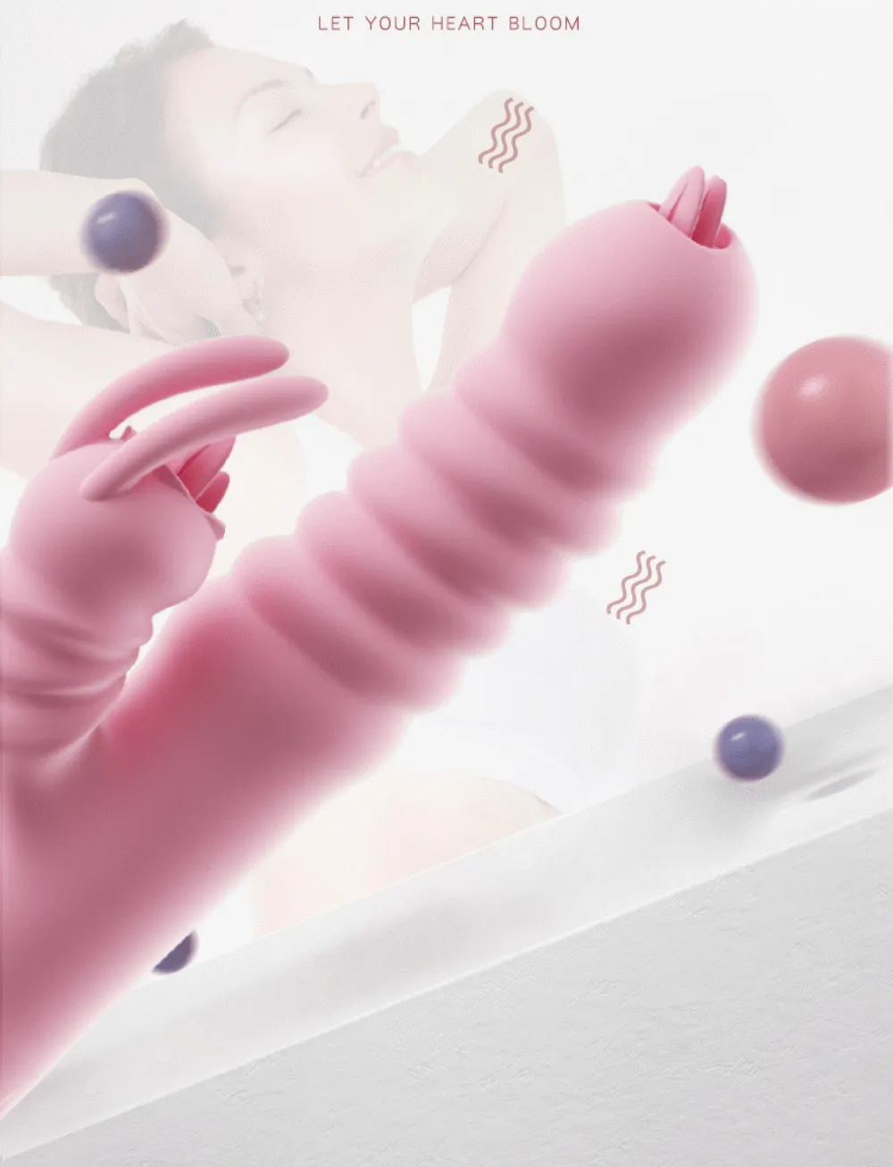 Leccata di lingua Dildo vibrante Vibratore di coniglio Altalena telescopica Riscaldamento Fidget Rosa Prodotto adulti Giocattoli sexy le donne Masturbatore