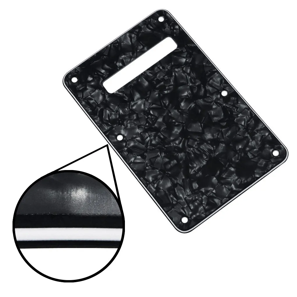 gaucher SSS guitare Pickguard 11 trous plaque à gratter vis de plaque arrière perle noire pour partie de guitare électrique