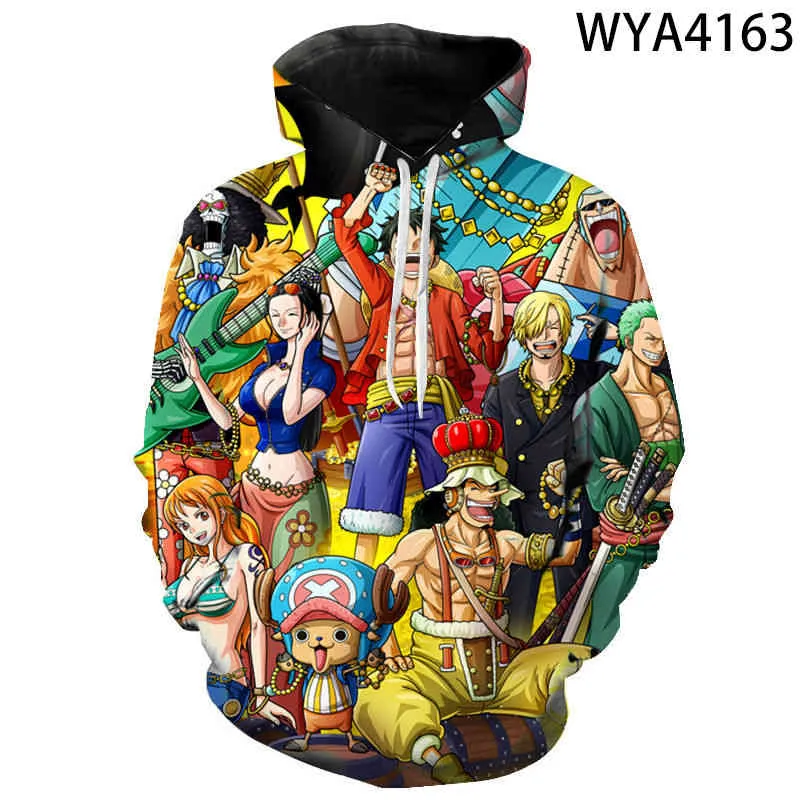 3d stampato One Piece Comic Cartoon Casual Uomo Donna Bambini Felpe Moda Pullover Ragazzo Ragazza Felpe con cappuccio Streetwear Cool