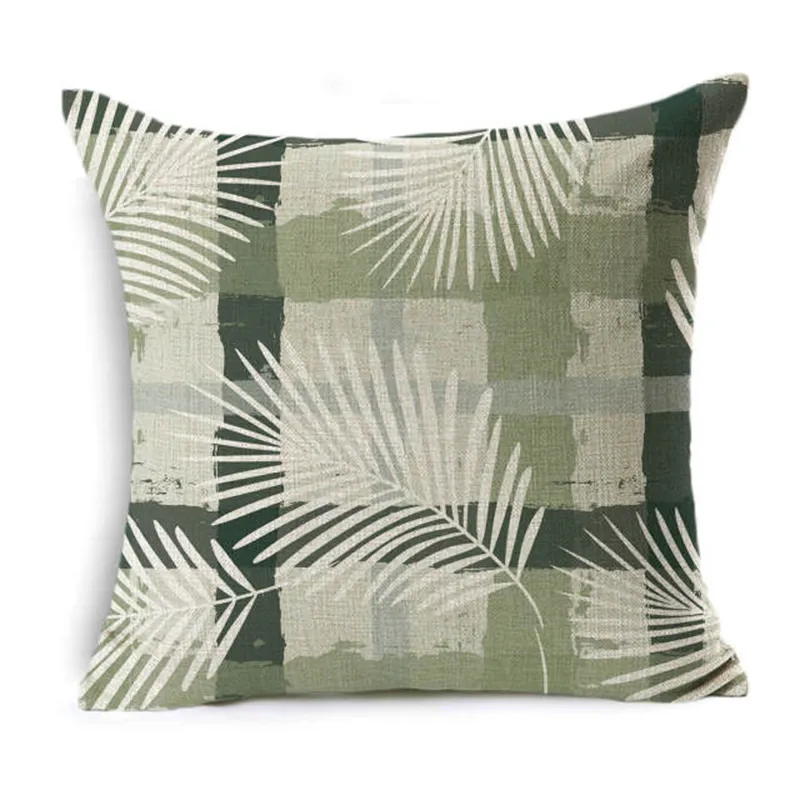 Taie d'oreiller Casey géométrique vert art motif housse de coussin lin matériel canapé chaise de voiture décor à la maison cadeau oreiller 45x45 cm 220714