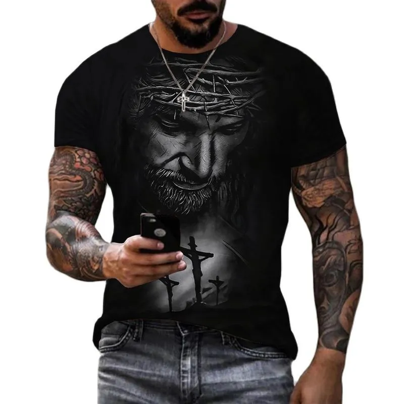 Jesus Christus 3D-Druck T-Shirts Männer Frauen Sommermode Casual Kurzarm Cooles T-Shirt Harajuku Streetwear Übergroße Tops 6XL 220712