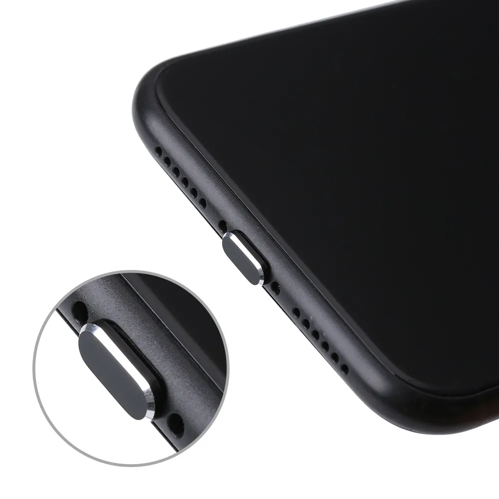 colorido de celular de metal colorido Anti-poeira Gadgets Charger Dock Plug Stopper Tampa de tampa para iPhone X XR MAX 8 7 6S Plus Acessórios para telefone celular