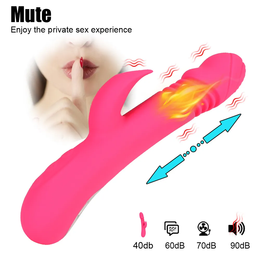 Langue léchant gode vibrateur G-spot Massage 7 Modes clitoris stimuler masturbateur chauffage télescopique AV baguette jouets sexy pour les femmes