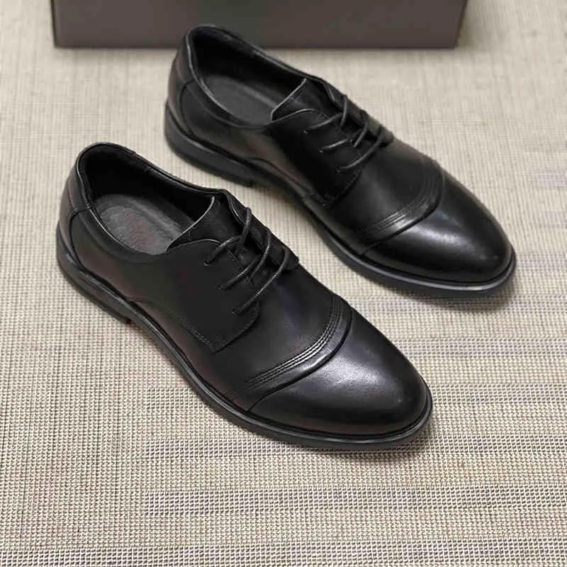 Dresses Shoes New Business Casual Men's Leather Shoes Black And White Men All-match Dress Shoes Heel Women Designer Dressing Shoe 220711