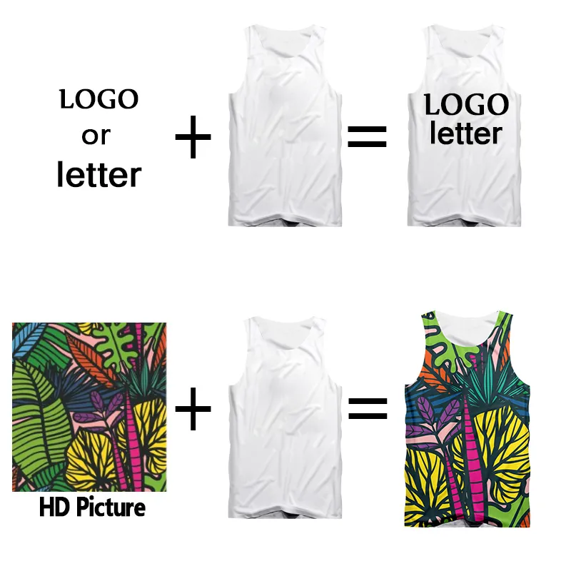 OGKB Drop Wholesale Customized Tank Top Men's DIY Your Own Design 3D Vest Singlets Custom Fitness Sleeveless Tee Shirts 220607