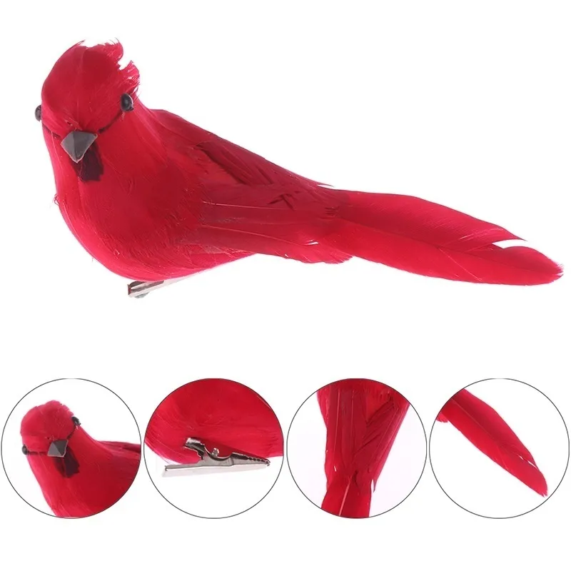 Creative Foam Feather Artificial Papegoots Imitation Bird Model Home Outdoors Garden Wedding Decoration Diy Party 220721