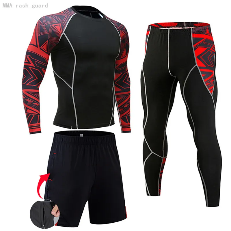 Mens Compression Sportswear Suits Gym Tights Training Clothes Workout Jogging Sports Set Running Rashguard Tracksuit For Men 220702