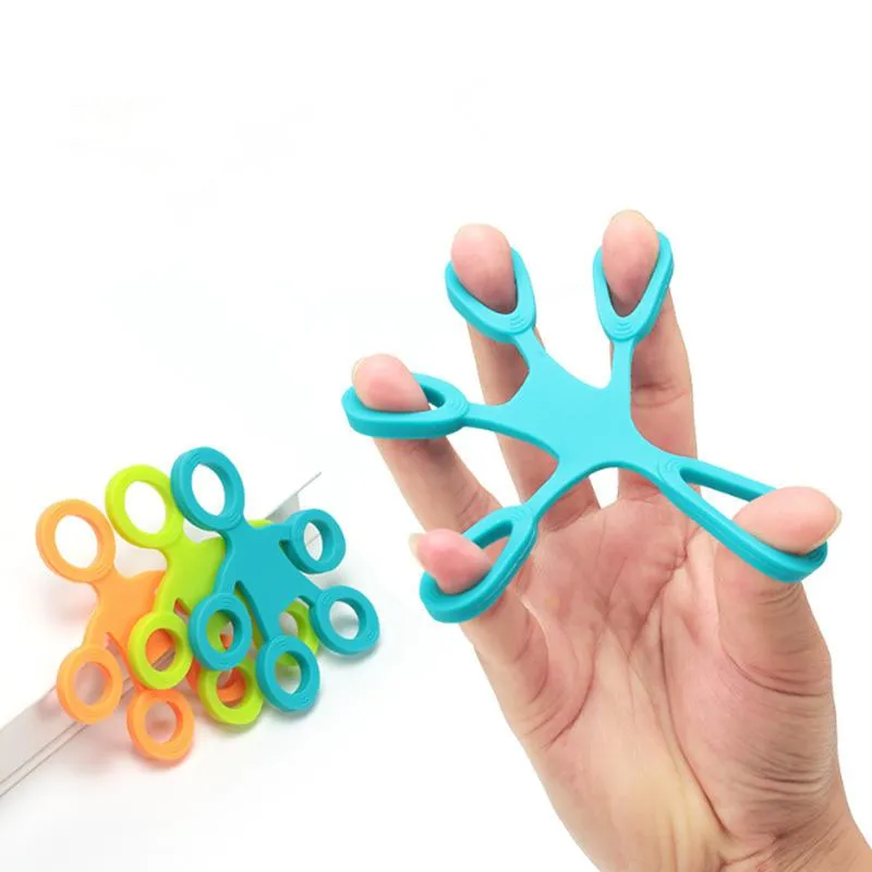 Finger Grip Silicone Ring Exerciser Antistress Resistance Band Fitness Stretcher 3 Levels Sensory Toy for Autism ADHD 220622