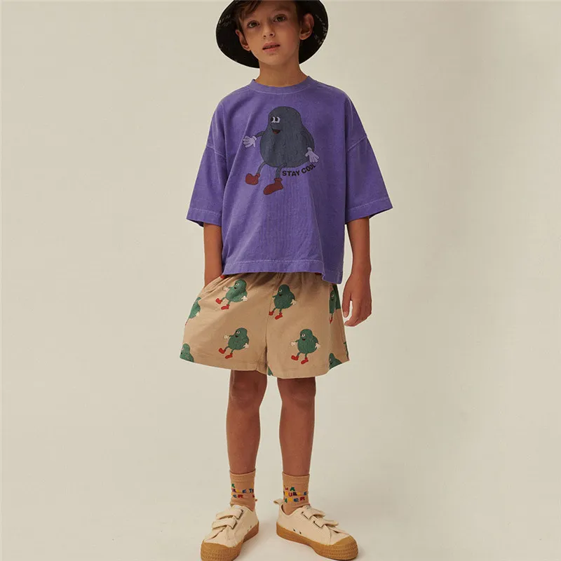 Enkelibb recomendo altamente recomendação infantil unisex verão camiseta de manga curta desenho animado padrony designer roupas tops boy casual 220426